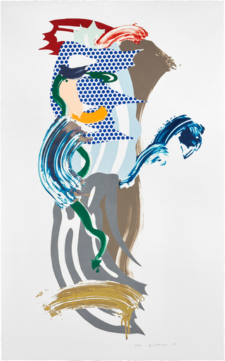 Roy LICHTENSTEIN - Grabado - Blue Face from the Brushstroke Figures Series 