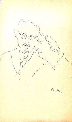 Albert MARQUET - Disegno Acquarello - Le couple MARQUET