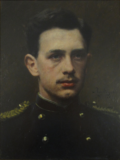 Robert VON STEIGER - Painting - Portrait of Dutch Officer Arthur von Steiger