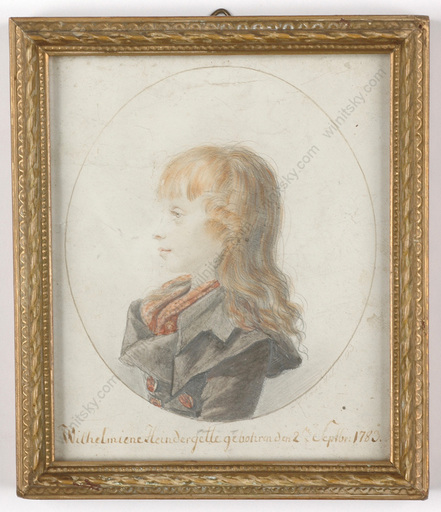Christoph HALLER VON HALLERSTEIN - Drawing-Watercolor - "Portrait of Wilhelmine Heindergette", miniature