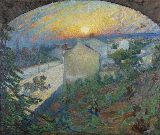 Emilio BOGGIO - Peinture - La Grande Rue de Vaux sur Seine