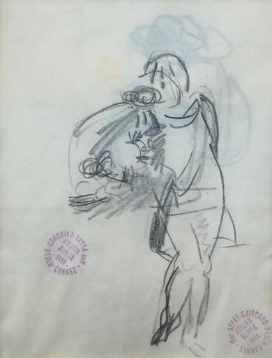 Ludwig KLIMEK - Zeichnung Aquarell - Personnage 