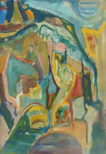 Mordechai LEVANON - Painting - View of Safed