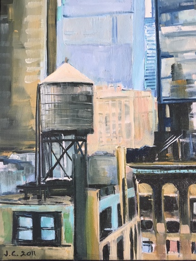 Julien CORCORAN PORISSE - Peinture - Hotel View, New York