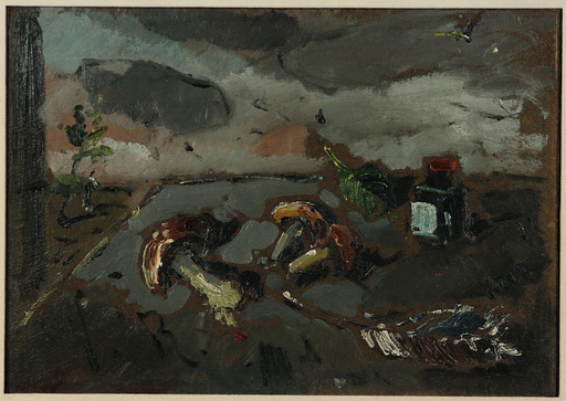 Filippo DE PISIS - Pintura - Natura morta con funghi e piume
