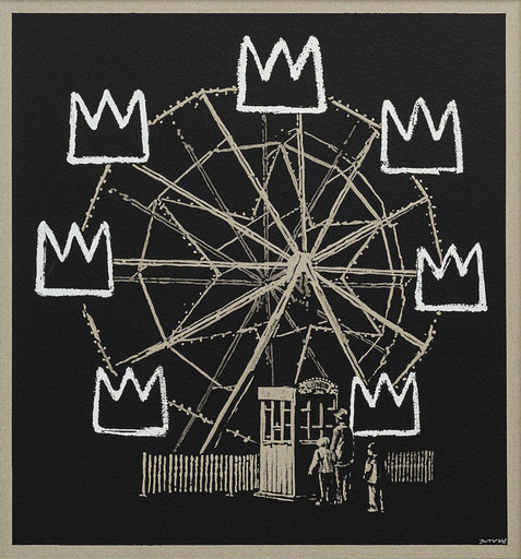 BANKSY - Stampa-Multiplo - Banksquiat Grey