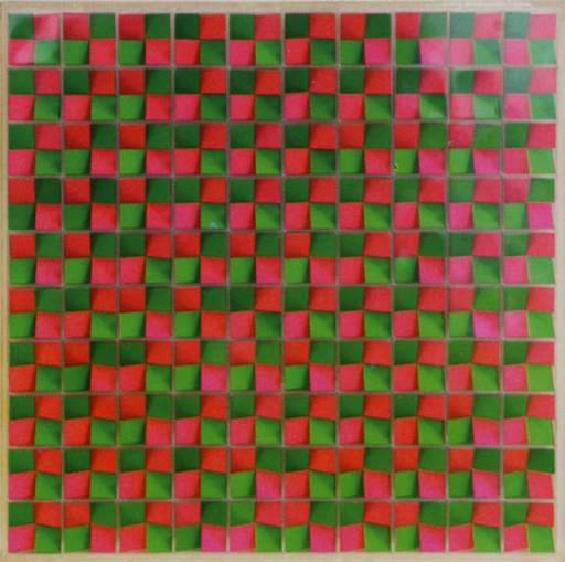 Aldo BOSCHIN - Scultura Volume - Spazio cubico rosso verde