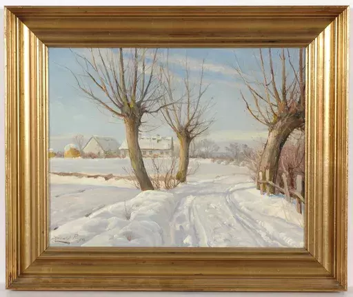 Harald Julius Niels PRYN - Painting - Harald Pryn (1891-1968) "Winter in Denmark" 1930/1940s