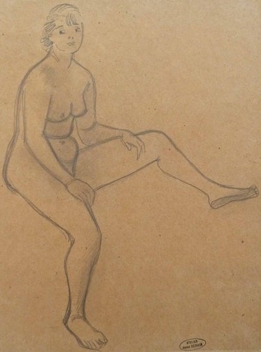 André DERAIN - Dessin-Aquarelle - Sitting Nude