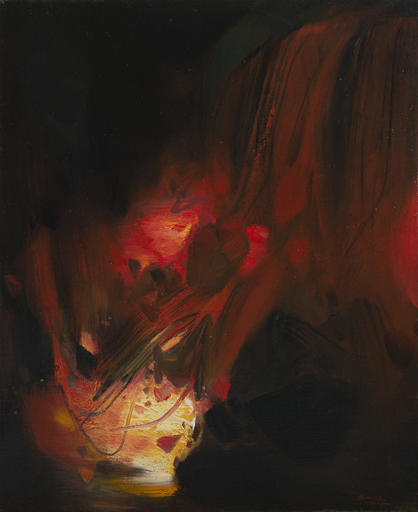 CHU Teh-Chun - Painting - La falaise rouge