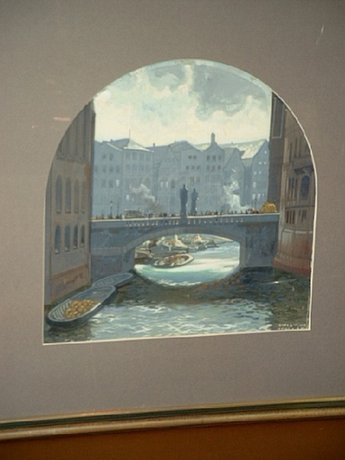 Hans Rudolf SCHULZE - Peinture - Hamburg: Die Trostbrücke