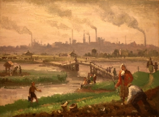 Julijs VILUMAINIS - Painting - Industrial landscape