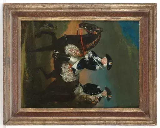 Edward Frances Calza CUNNINGHAM - Painting - Edward Francis Cunningham -CIRCLE, Equestrian Portrait, Oil