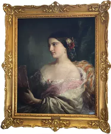 The Empress Eugenie (Eugenie De Montijo) By Franz Winterhalter Solid-Faced  Canvas Print