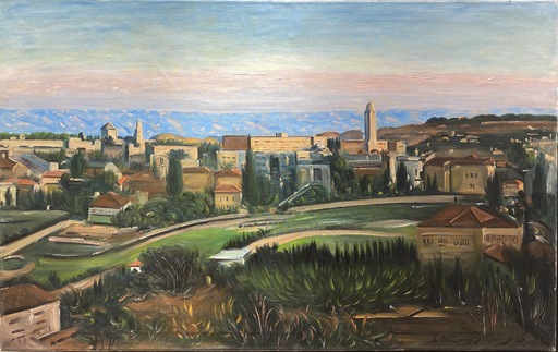 Ludwig BLUM - Painting - Jerusalem landscape