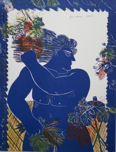 Alexandre FASSIANOS - Print-Multiple - DYONISOS - Silhouette en bleu
