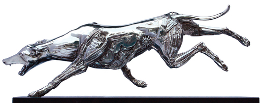 Thierry BENENATI - Skulptur Volumen - Greyhound's tournament - Lévrier de compétition