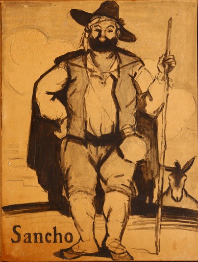 Léon FAUCHÉ - Drawing-Watercolor - "SANCHO"