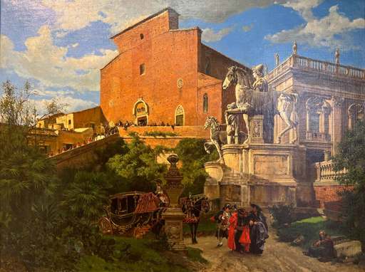 Ramon TUSQUETS Y MAIGNON - 绘画 - Benedizione a Roma del Santo Bambino all’Ara Coeli (1887)