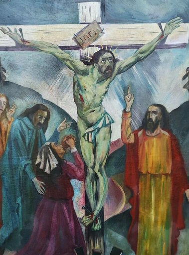 Reynold ARNOULD - Painting - Christ – crucifixion - calvaire - Noël 1940
