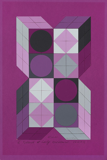 Victor VASARELY - Drawing-Watercolor - Untitled