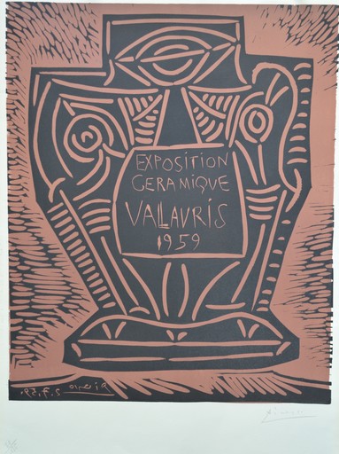 Pablo PICASSO - Grabado - Exposition Céramique Vallauris - B1286