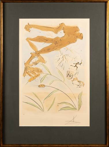 Salvador DALI - Druckgrafik-Multiple - The Oak and the Reed, from the series La Fontaine's Bestiary