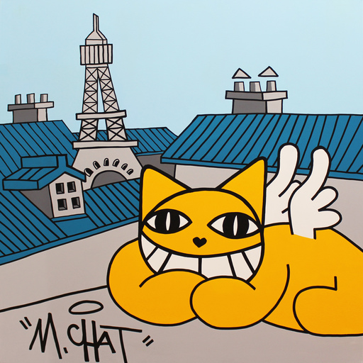MONSIEUR CHAT - Pittura - L'envol du chat