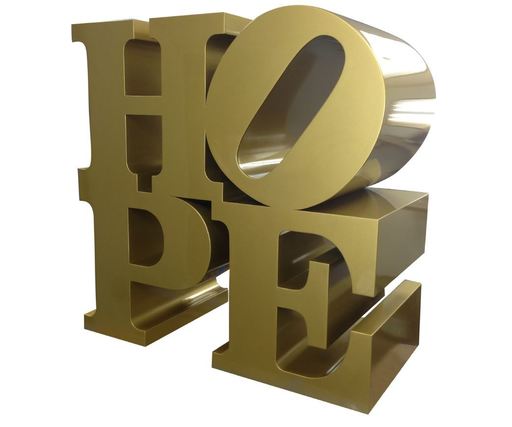 Robert INDIANA - Sculpture-Volume - HOPE, gold