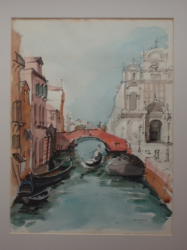 Karl HAGEDORN - Zeichnung Aquarell - Venice Canal, Italy