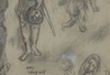 Marc CHAGALL - Drawing-Watercolor - Retour de David Vainqueur de Goliath
