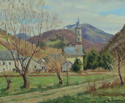 André LAC - Painting - Village de Biert
