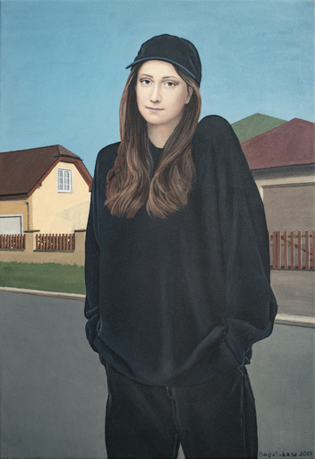 Nataliya BAGATSKAYA - Gemälde - Contemporary portrait "In the Center of the Metropolis"