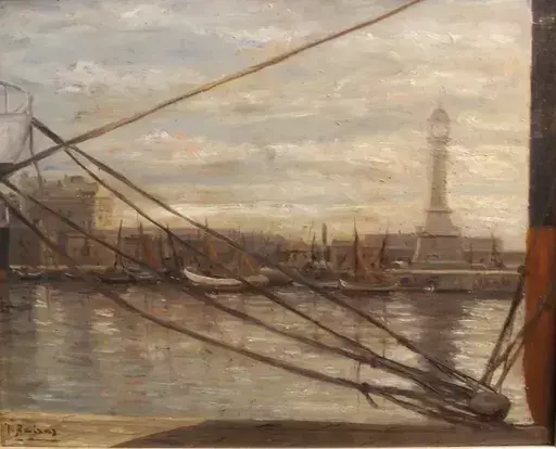 Joan BAIXAS SIGALES - Gemälde - Barcas en el Puerto