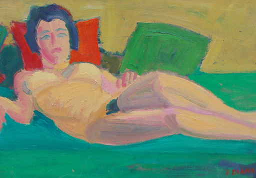 François DIANA - 绘画 - Nu couché