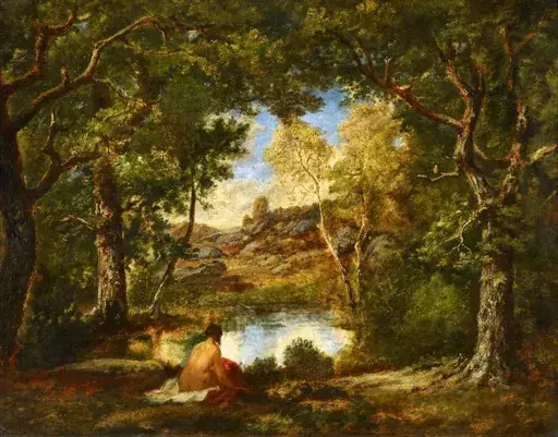 Narcisse Virgile DIAZ DE LA PEÑA - Gemälde - Baigneuse en sous-bois