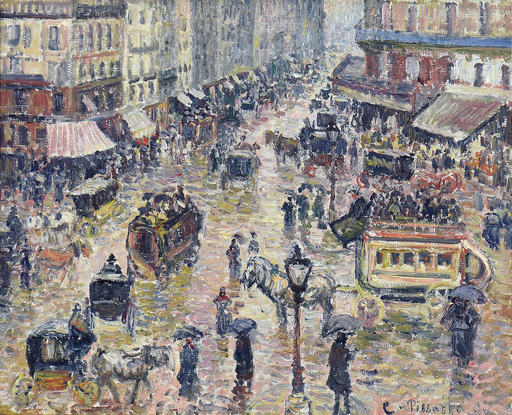 Camille PISSARRO - Gemälde - La Place du Havre, Effet de Pluie