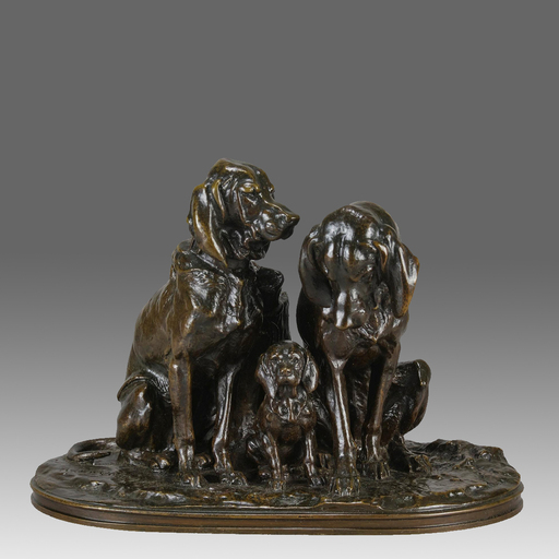 Alfred JACQUEMART - Sculpture-Volume - Hound Family