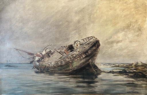 André DAUCHEZ - Gemälde - L'épave