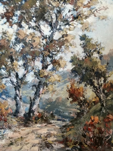 Edmond Amédée MELOT - 绘画 - Chemin en Provence