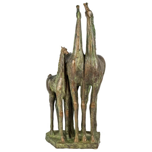 Virgino PESSINA - Sculpture-Volume - Famiglia di Cavalli