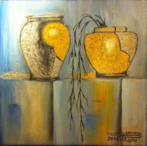 Romeo DOBROTA - Painting - Gold and Silver, oil on canvas