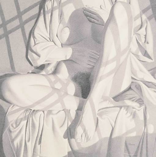 William James PARKER - Dibujo Acuarela - Untitled - After the Bath