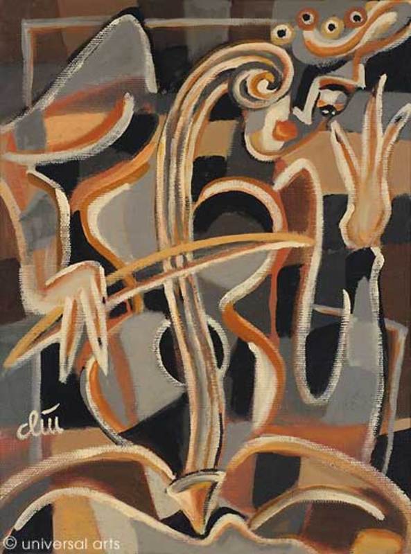 Jacqueline DITT - Painting - Das nackte Cello (The naked Cello) 