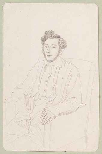 Hermann GIESEL - Disegno Acquarello - "Male Portrait", 19th/20th Century