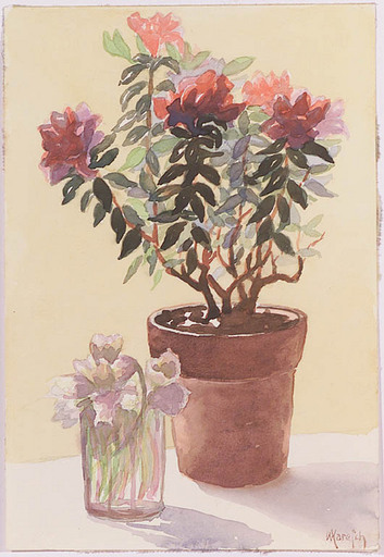 Wilhelmine POSCHER-KARESCH - Drawing-Watercolor - Flower Still Life, 1930s 