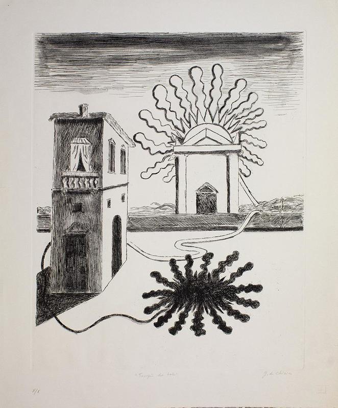 Giorgio DE CHIRICO - Stampa-Multiplo - Tempio del Sole, 1969