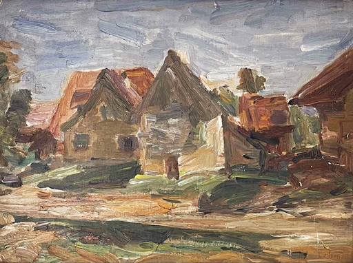 Léon LEHMANN - Peinture - Village en Alsace