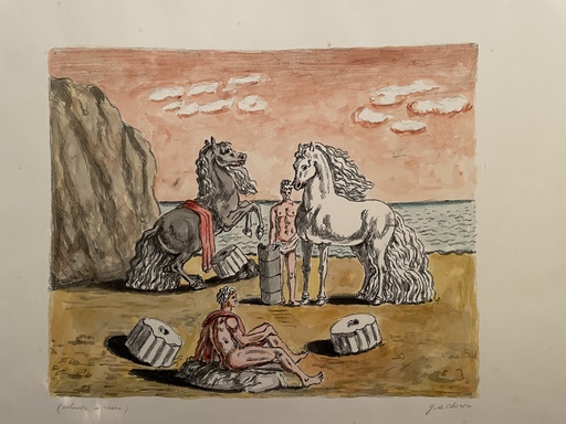 乔治•德•基里科 - 版画 - Riposo presso le correnti dell’Egeo 1969