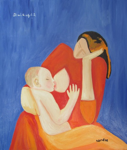 Janna SHULRUFER - Painting - Mother and child